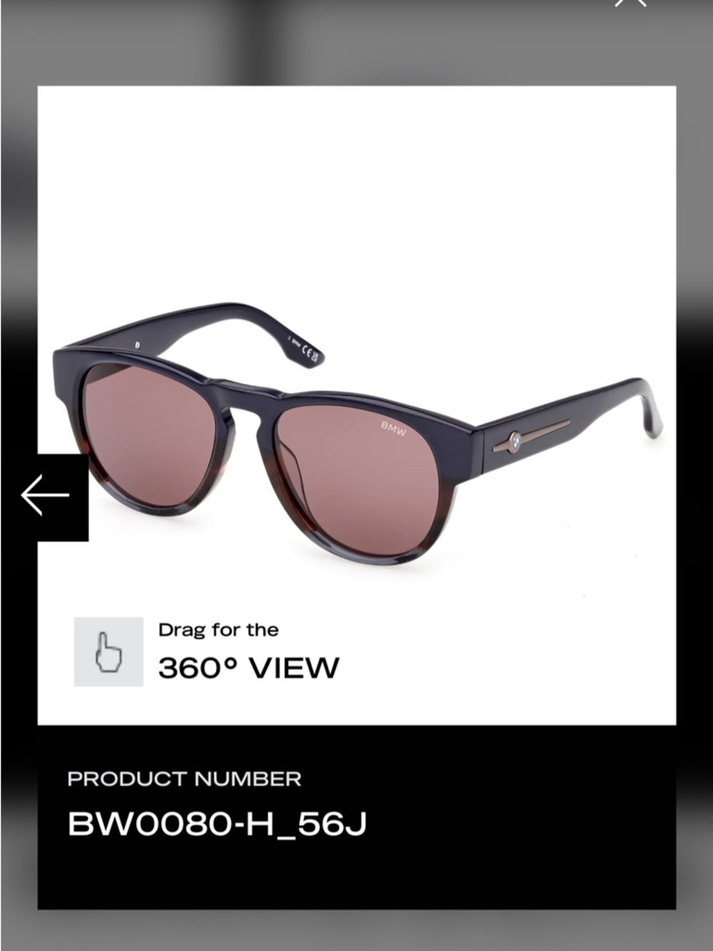 BMW Men's Black Frames w/ snap on sunglasses 🕶️